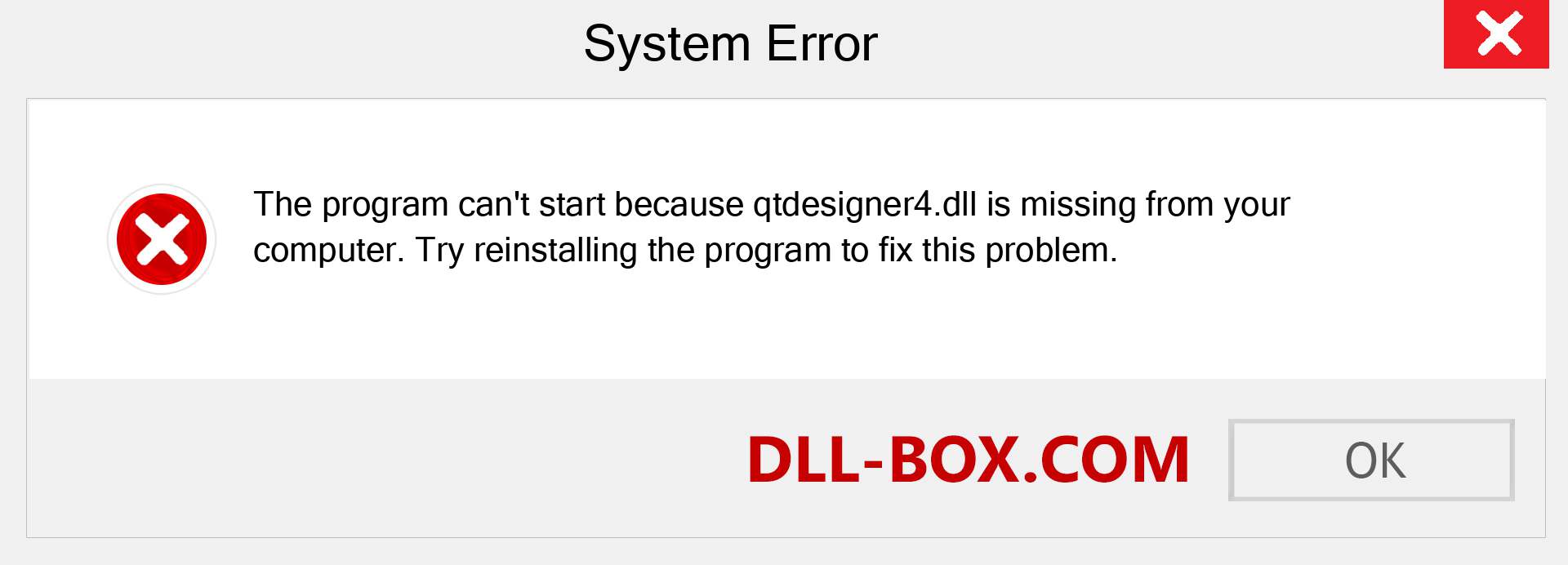  qtdesigner4.dll file is missing?. Download for Windows 7, 8, 10 - Fix  qtdesigner4 dll Missing Error on Windows, photos, images